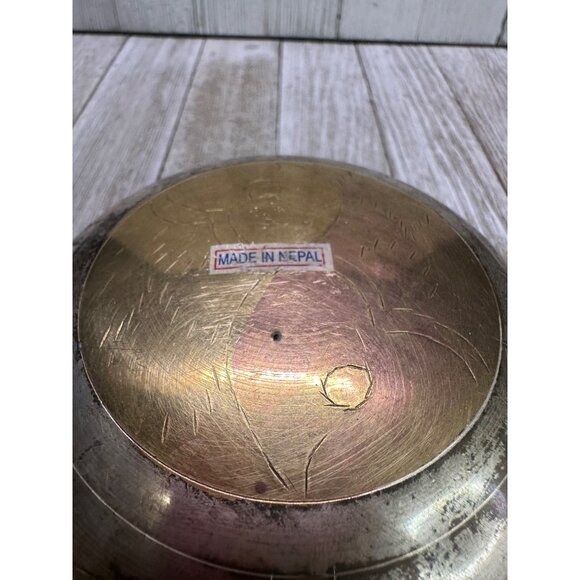 Vtg Nepal Tibetan Singing Bowl Only 4" Diameter 2.5" Tall Meditation Healing - Picture 7 of 11